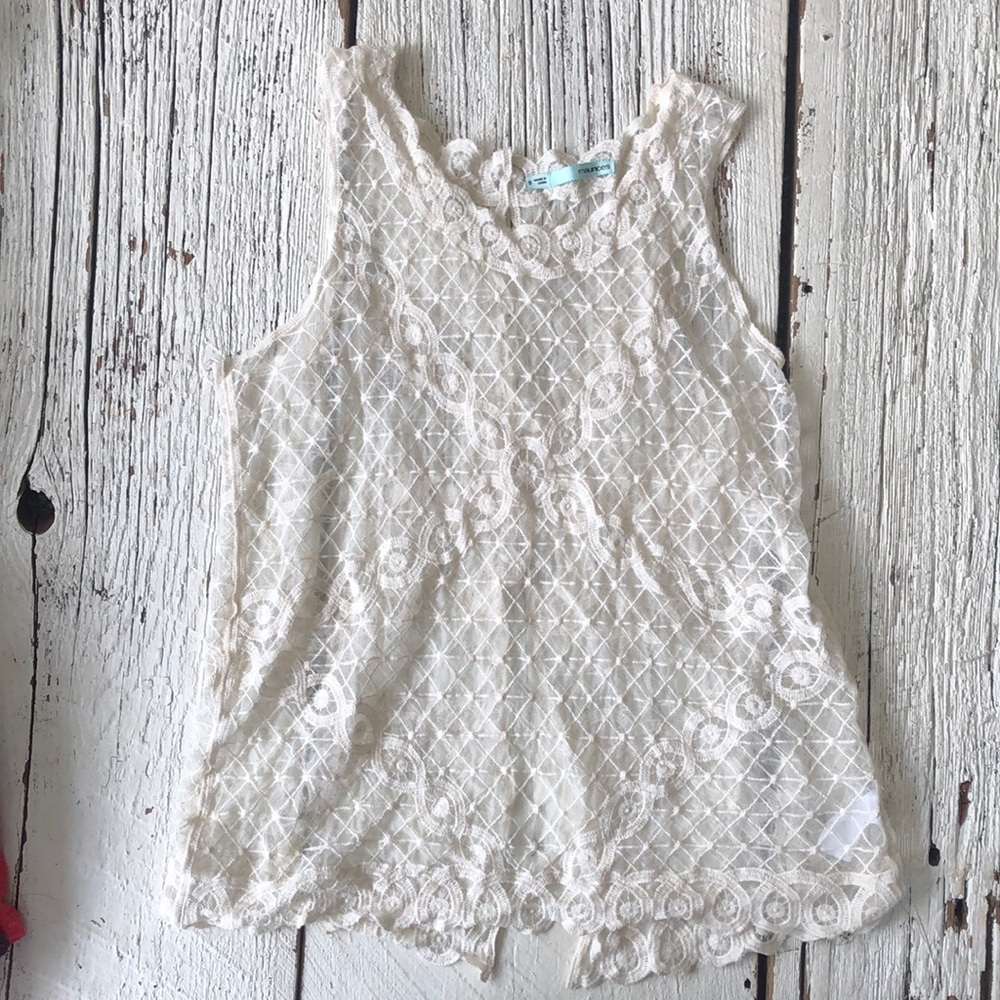Women’s juniors lace tank sz small button detail